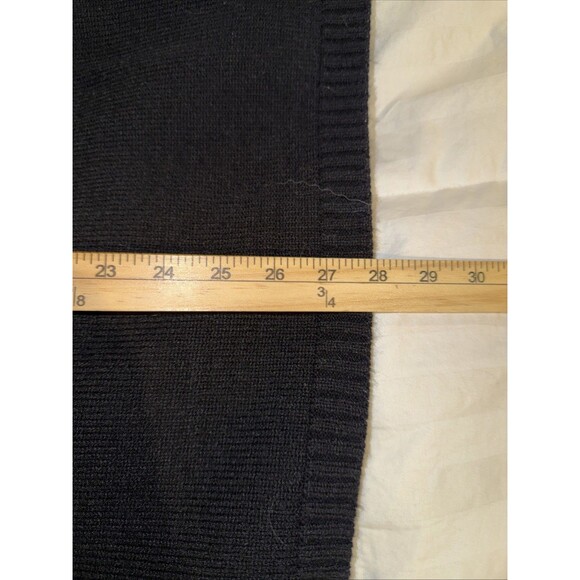 Vintage Plain Jane Sweater Dress Black Gold Buttons Cable Knit 80s 90s Classic M - Picture 12 of 14